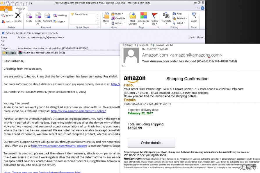 Amazon email scams