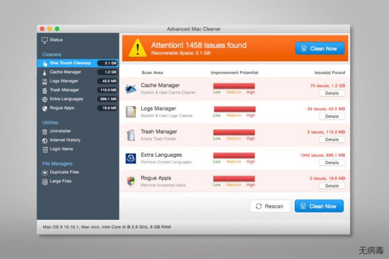 Advanced Mac Cleaner virus