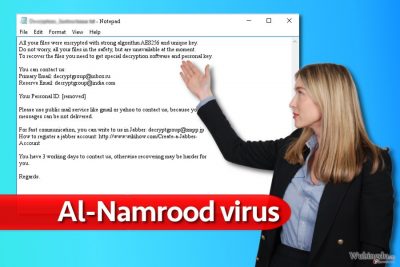 Al-Namrood 勒索软件病毒的字条