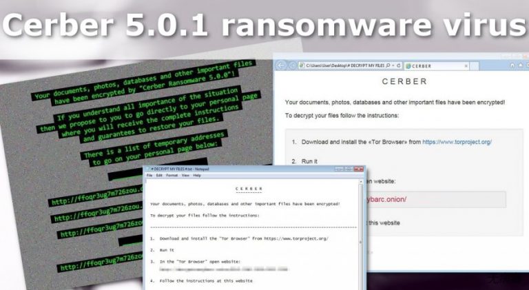 Cerber 5.0.1 勒索软件病毒的图解