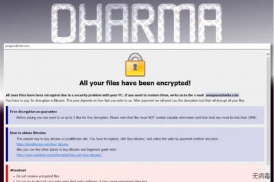 Dharma ransomware virus